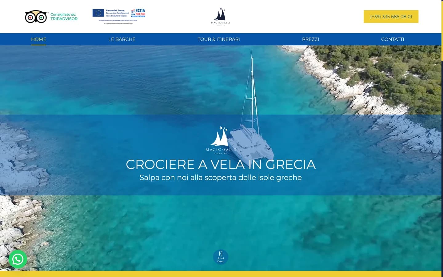 Screenshot del progetto Crociere Vela Grecia